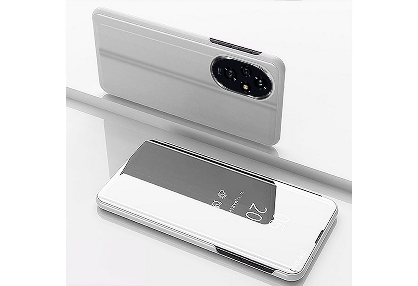Wigento Handyhülle Für Honor 200 View Spiegel Smart Cover Wake UP Funktion Hülle Silber Wigento Handyhülle Für Honor 200 View Spiegel Smart Cover Wake UP Funktion Hülle Silber von Wigento