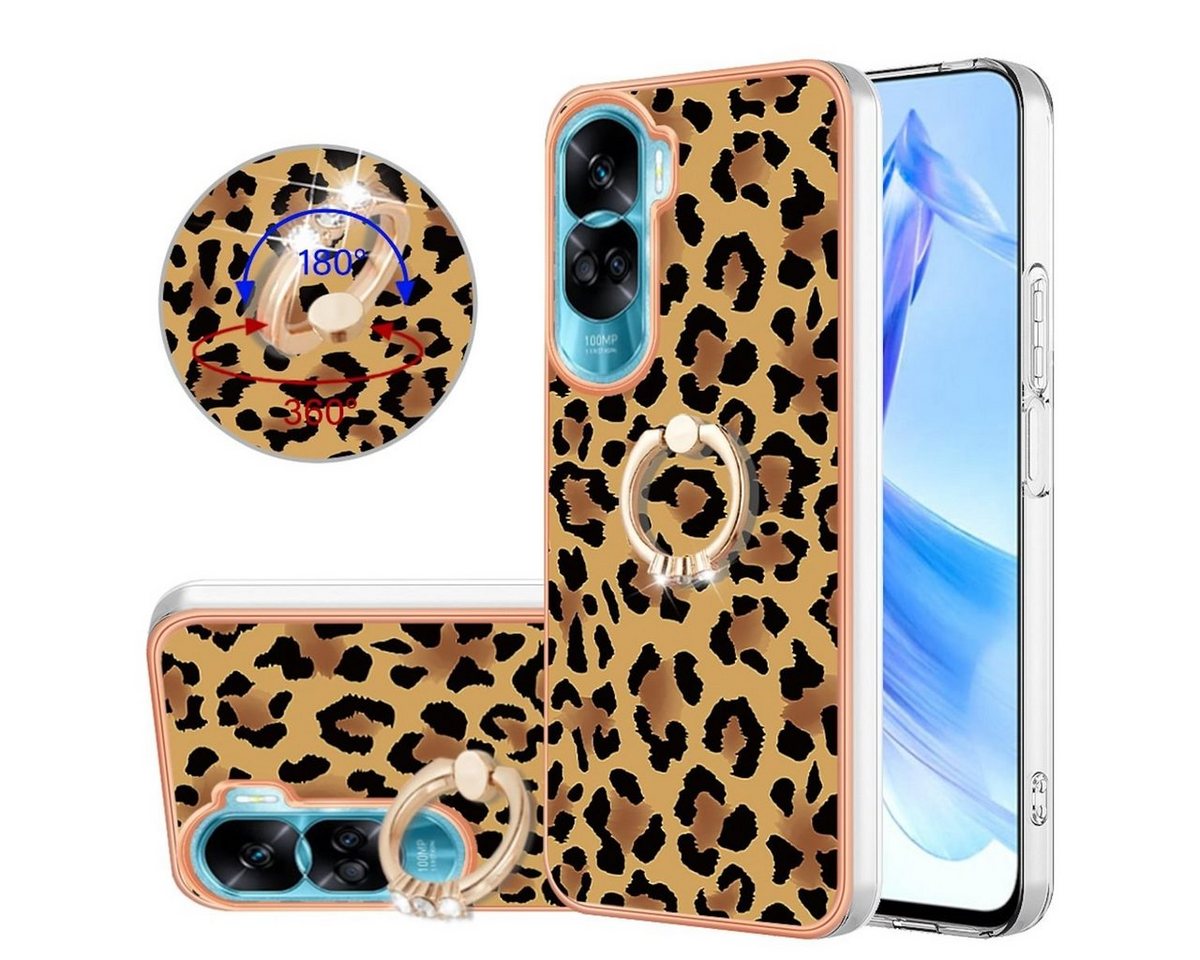 Wigento Handyhülle Für Honor 90 Lite Design Series TPU / PC Handy Hülle Cover + Ring Neu von Wigento