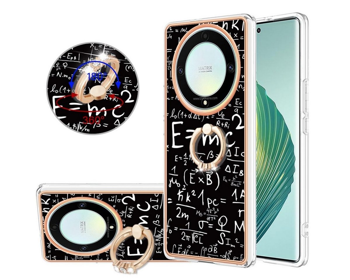 Wigento Handyhülle Für Honor Magic 5 Lite Design Series TPU / PC Handy Hülle Cover + Ring von Wigento