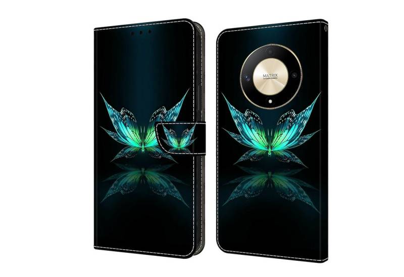 Wigento Handyhülle Für Honor Magic 6 Lite Kunst Leder Book Wallet Schutz Tasche Motiv 6 von Wigento