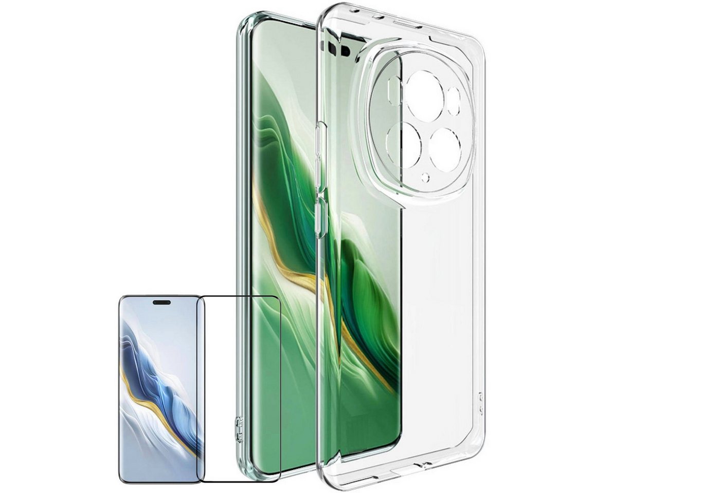 Wigento Handyhülle Für Honor Magic 6 Pro Hülle dünn Transparent + Curved 4D Hart Glas Wigento Handyhülle Für Honor Magic 6 Pro Hülle dünn Transparent + Curved 4D Hart Glas von Wigento