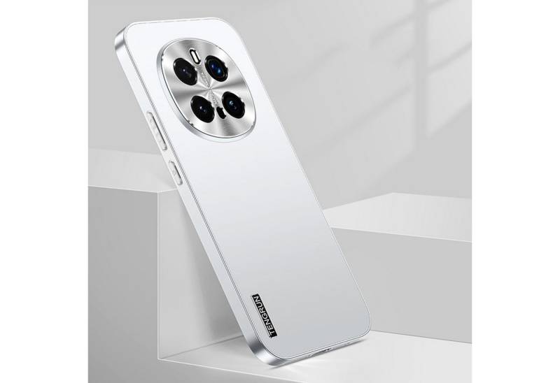 Wigento Handyhülle Für Honor Magic 7 Pro Feinmattes Metall Optik Design Case Hülle Silber, Mikro-frostige Metallic-Lackierung, stilvolles Design von Wigento