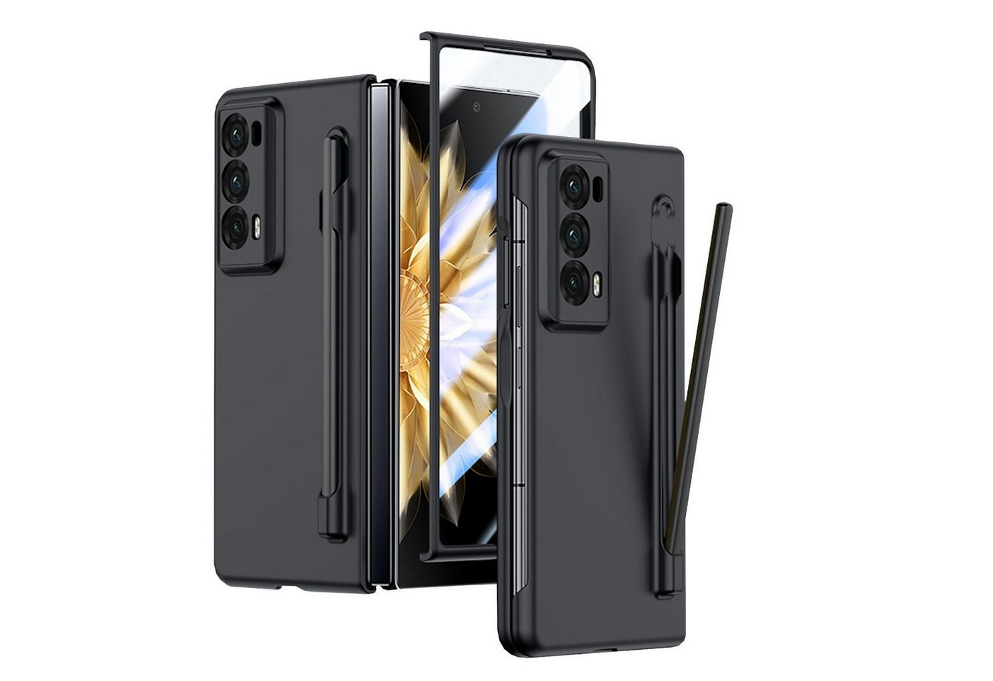 Wigento Handyhülle Für Honor Magic V2 PC Skin Feel Schutz Hülle Stifthalterung + Stift Wigento Handyhülle Für Honor Magic V2 PC Skin Feel Schutz Hülle Stifthalterung + Stift von Wigento