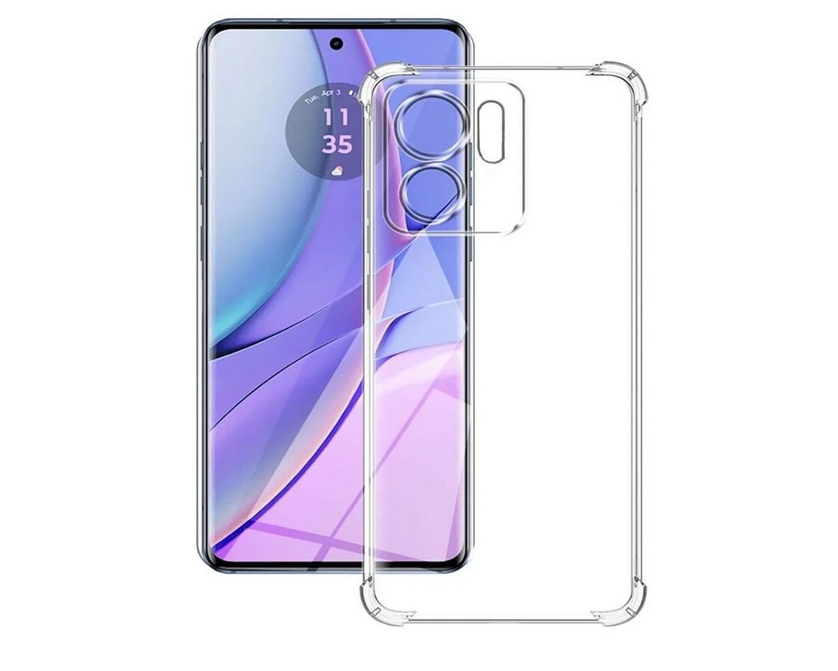Wigento Handyhülle Für Motorola Edge 40 Schock TPU Schutz Handy Hülle Case Transparent von Wigento