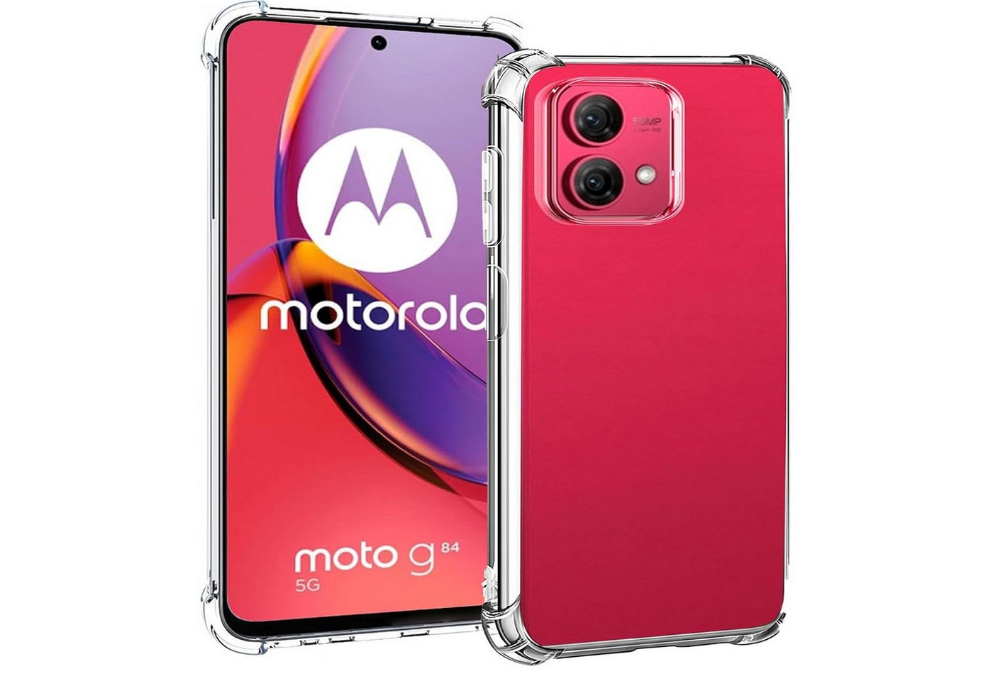 Wigento Handyhülle Für Motorola Moto G84 Schock TPU Schutz Handy Hülle Cover Transparent Wigento Handyhülle Für Motorola Moto G84 Schock TPU Schutz Handy Hülle Cover Transparent von Wigento