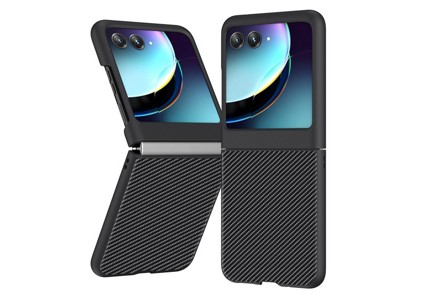 Wigento Handyhülle Für Motorola Razr 40 Ultra Carbon Textur TPU Handy Tasche Schwarz Wigento Handyhülle Für Motorola Razr 40 Ultra Carbon Textur TPU Handy Tasche Schwarz von Wigento
