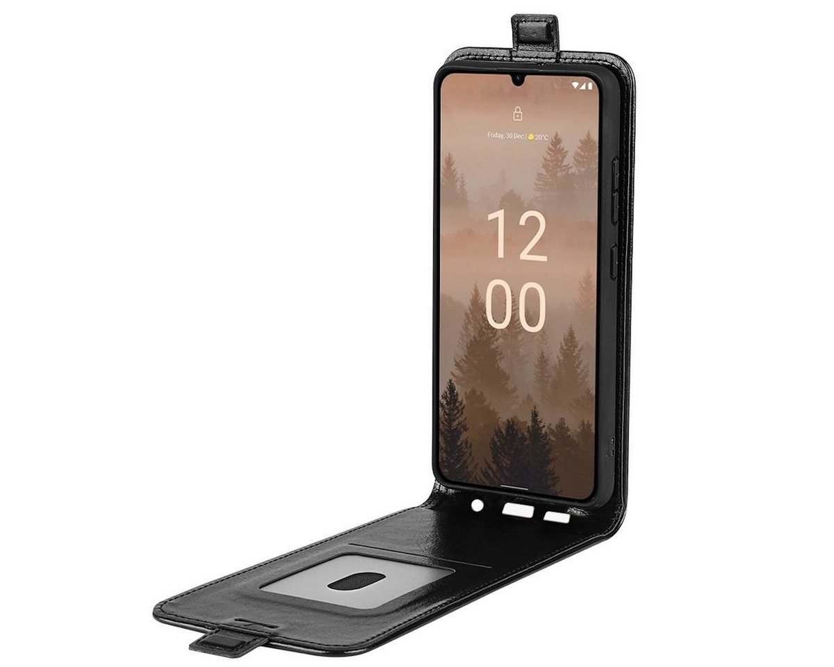 Wigento Handyhülle Für Nokia C31 Flip Handy Schutz Tasche Schwarz Hülle Cover Etuis Case von Wigento
