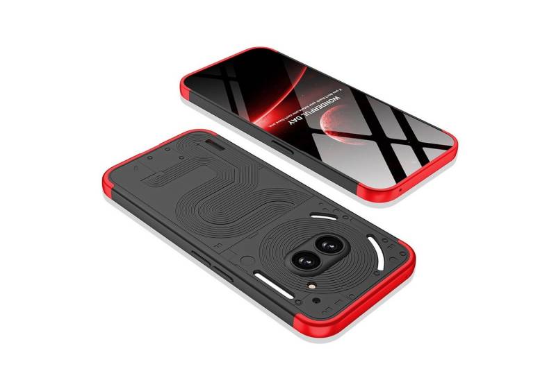 Wigento Handyhülle Für Nothing Phone 2a / Plus TPU Acryl Hybrid Schutz Hülle Case Rot von Wigento