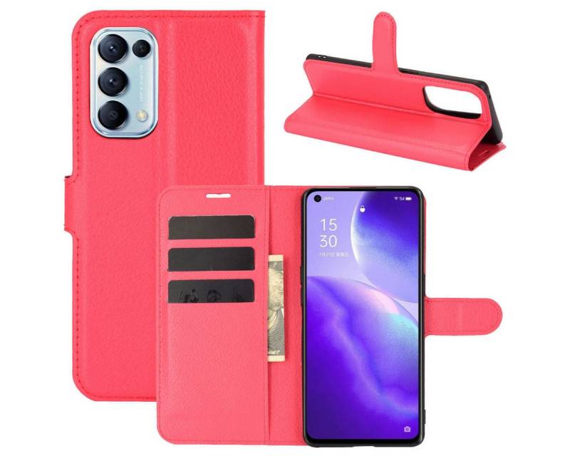 Wigento Handyhülle Für Oppo Find X3 Lite Handy Tasche Wallet Premium Schutz Hülle Case Cover Etuis Neu Zubehör von Wigento