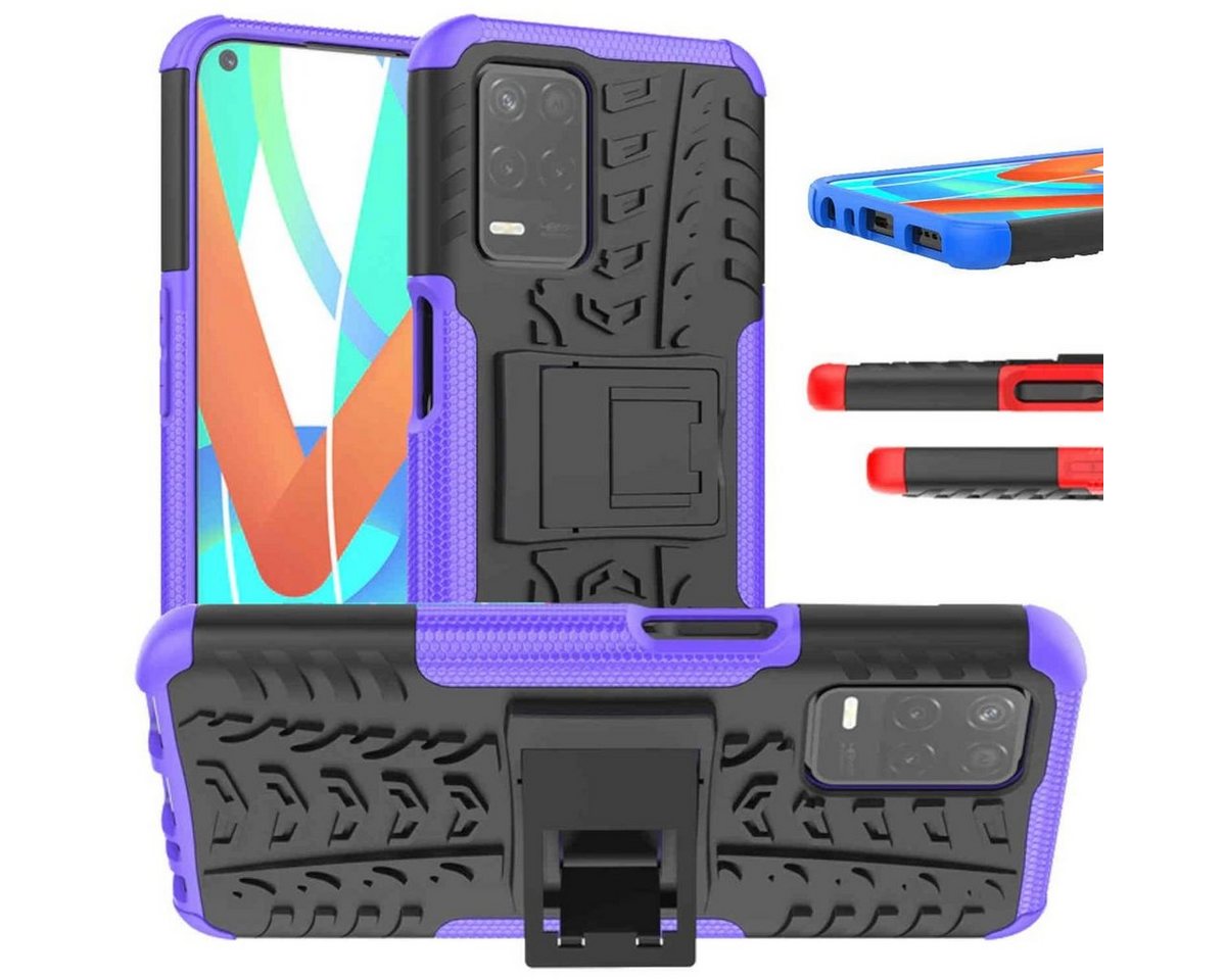 Wigento Handyhülle Für Oppo Realme 8 / 8 Pro Hybrid Handy Schutz Tasche Outdoor Etuis Hülle Cover Case von Wigento