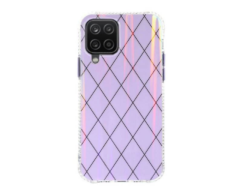 Wigento Handyhülle Für Samsung Galaxy A12 Shockproof TPU Rauten Muster Schutz Tasche Hülle Cover Etui Lila von Wigento