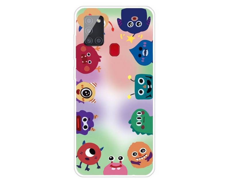 Wigento Handyhülle Für Samsung Galaxy A21s Silikon Case TPU Monster Schutz Muster Tasche Hülle Cover Etuis von Wigento