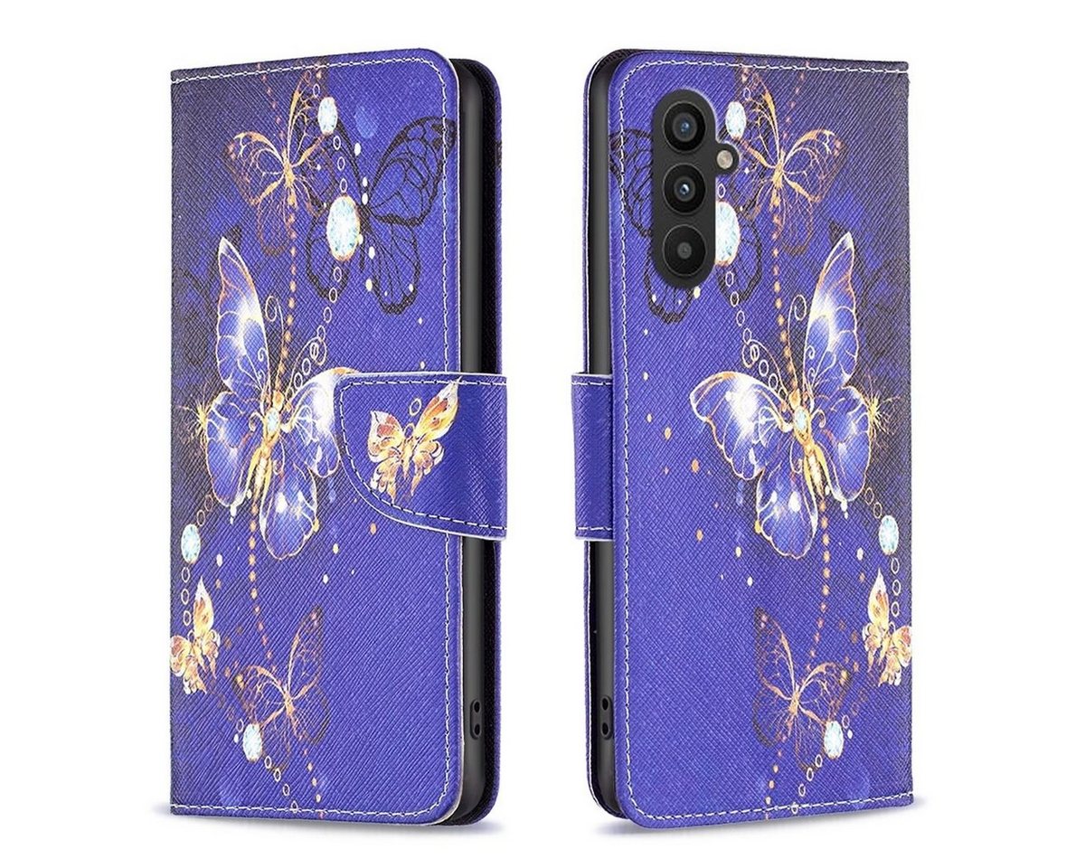 Wigento Handyhülle Für Samsung Galaxy A25 Kunstleder Handy Tasche Hülle Book Motiv 4 Case von Wigento