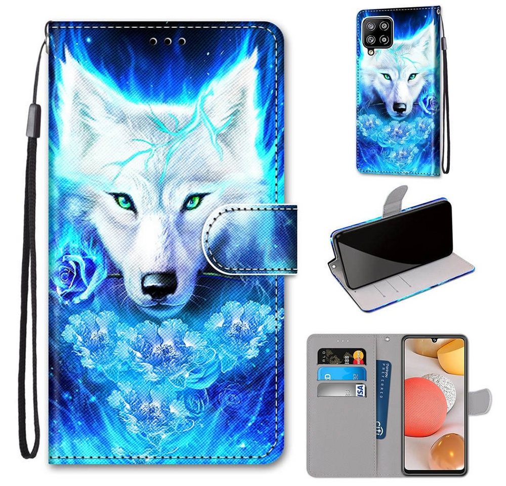 Wigento Handyhülle Für Samsung Galaxy A42 5G A426B Kunstleder Handy Tasche Book Motiv 7 Schutz Hülle Case Cover Etui Neu von Wigento