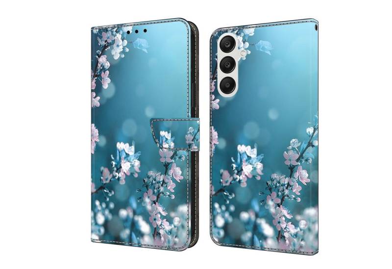 Wigento Handyhülle Für Samsung Galaxy A55 Kunstleder Schutz Tasche Hülle Book Motiv 14 von Wigento