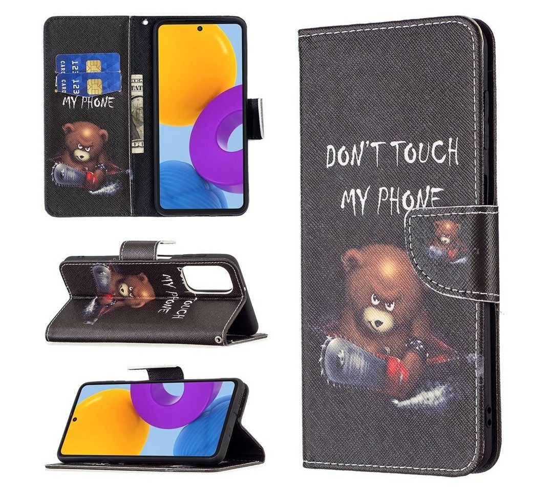 Wigento Handyhülle Für Samsung Galaxy M52 5G Kunstleder Handy Tasche Book Motiv 2 Schutz Hülle Case Cover Etui Neu von Wigento