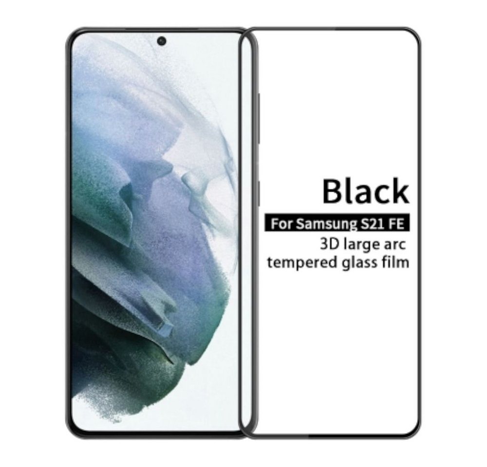 Wigento Handyhülle Für Samsung Galaxy S21 FE G990B 2x 3D Premium 0,3 mm H9 Hart Glas Schwarz Folie Schutz Hülle Neu von Wigento