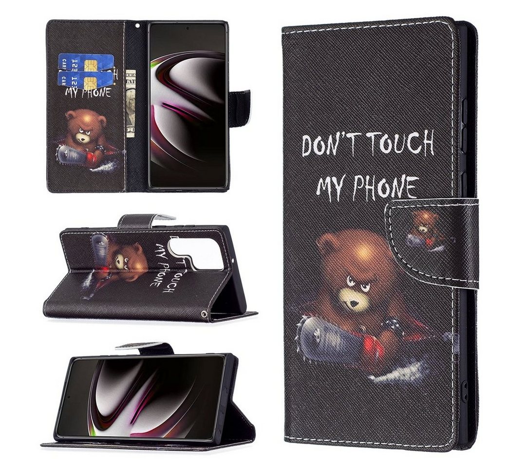 Wigento Handyhülle Für Samsung Galaxy S22 Ultra 5G Kunstleder Handy Tasche Book Motiv 1 Schutz Hülle Case Cover Etui Neu von Wigento