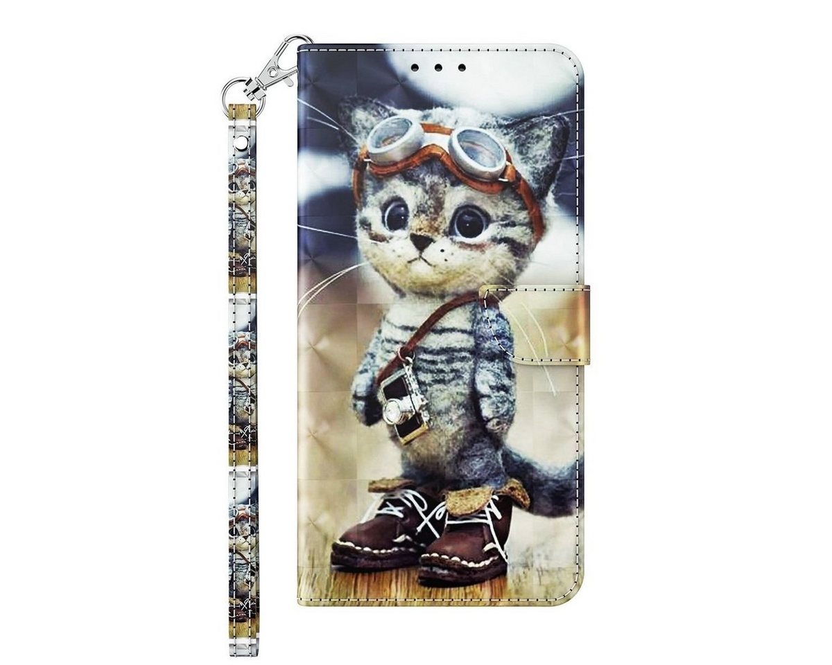 Wigento Handyhülle Für Samsung Galaxy S23 FE 3D Kunstleder Handy Tasche Book Motiv Hülle von Wigento