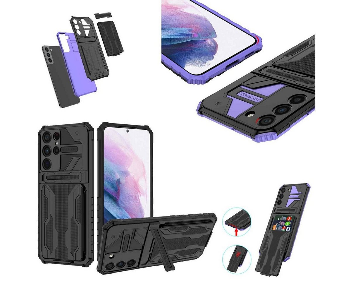 Wigento Handyhülle Für Samsung Galaxy S23 Ultra Shockproof Armor Hülle mit Kartenfach TPU Wigento Handyhülle Für Samsung Galaxy S23 Ultra Shockproof Armor Hülle mit Kartenfach TPU von Wigento