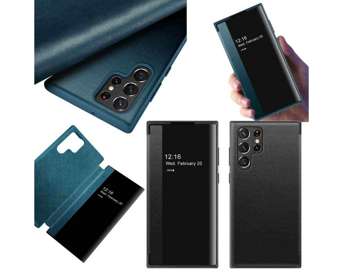 Wigento Handyhülle Für Samsung Galaxy S23 Ultra View Mirror Smartcover Wake UP Funktion Wigento Handyhülle Für Samsung Galaxy S23 Ultra View Mirror Smartcover Wake UP Funktion von Wigento