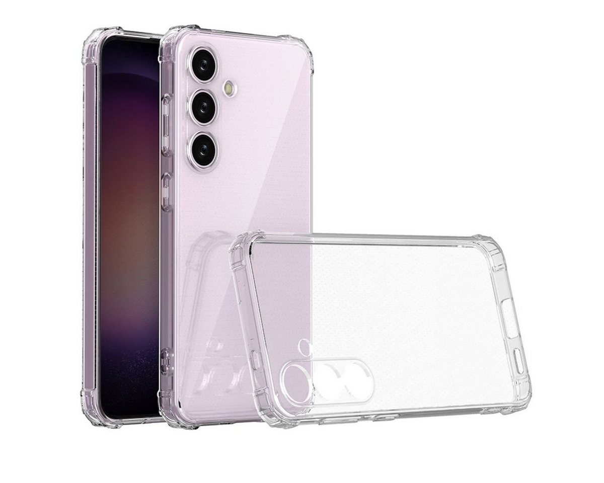 Wigento Handyhülle Für Samsung Galaxy S24 Schock TPU Schutz Handy Hülle Case Transparent von Wigento