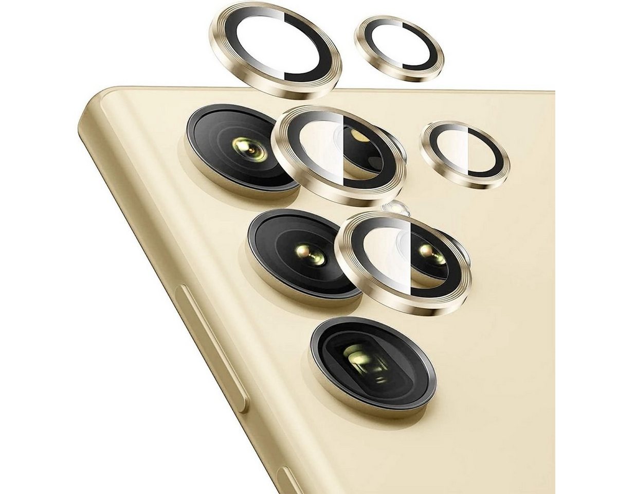 Wigento Handyhülle Für Samsung Galaxy S24 Ultra Aluminium Schutz Ring Kamera H9 Hart Glas von Wigento