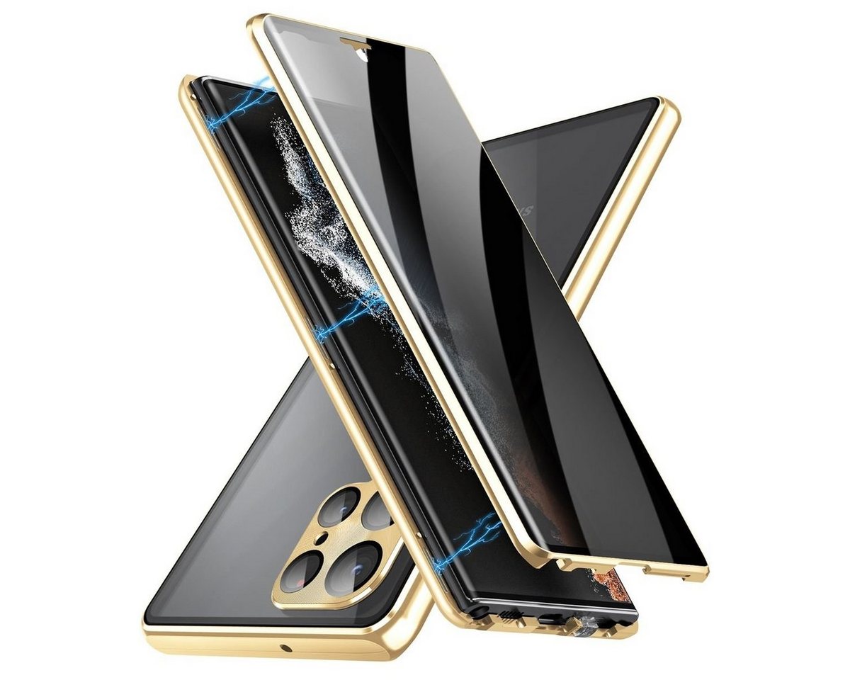 Wigento Handyhülle Für Samsung Galaxy S24 Ultra Full Cover Magnet / Glas Privacy Hülle Wigento Handyhülle Für Samsung Galaxy S24 Ultra Full Cover Magnet / Glas Privacy Hülle von Wigento