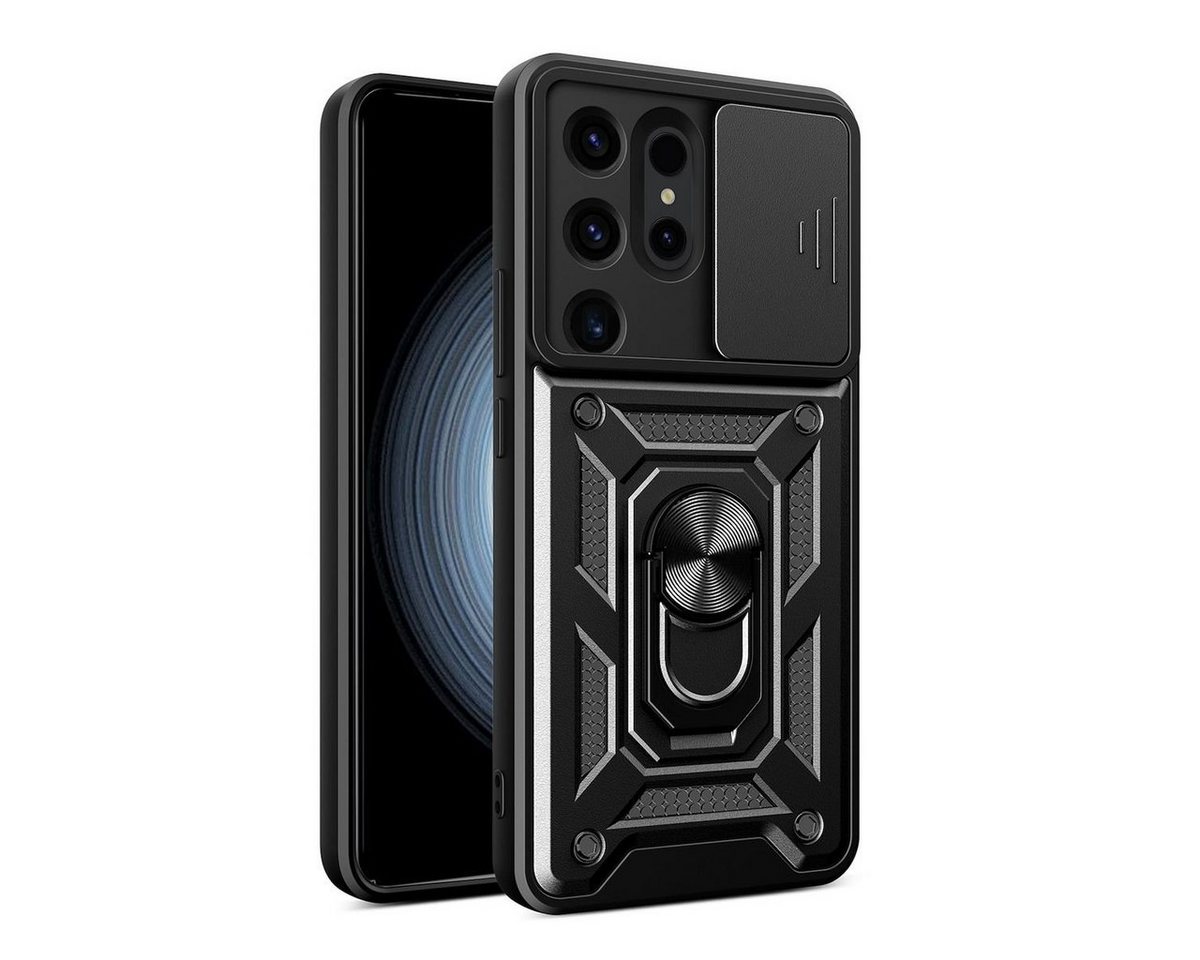 Wigento Handyhülle Für Samsung Galaxy S24 Ultra TPU Magnet Ring Kamera Cover Handy Hülle von Wigento