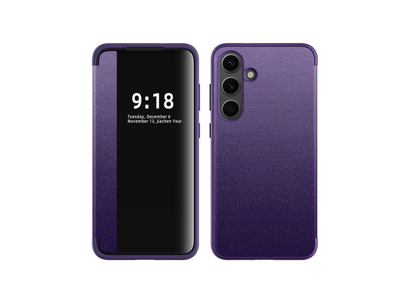 Wigento Handyhülle Für Samsung Galaxy S25 5G Mirror View Smart Cover Handy Hülle Lila, Spiegelansicht, Sichtfenster, Kratzschutz Wigento Handyhülle Für Samsung Galaxy S25 5G Mirror View Smart Cover Handy Hülle Lila, Spiegelansicht, Sichtfenster, Kratzschutz von Wigento