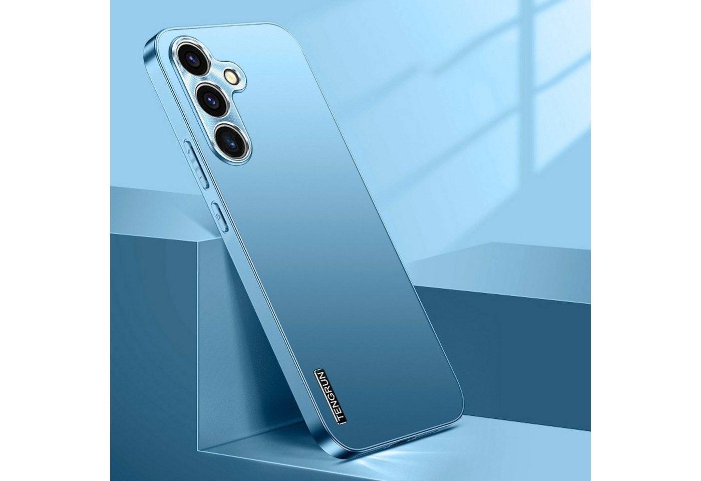 Wigento Handyhülle Für Samsung Galaxy S25 Feinmattes Metall Optik Design Hülle Hellblau, Mikro-frostige Metallic-Lackierung, stilvolles Design Wigento Handyhülle Für Samsung Galaxy S25 Feinmattes Metall Optik Design Hülle Hellblau, Mikro-frostige Metallic-Lackierung, stilvolles Design von Wigento