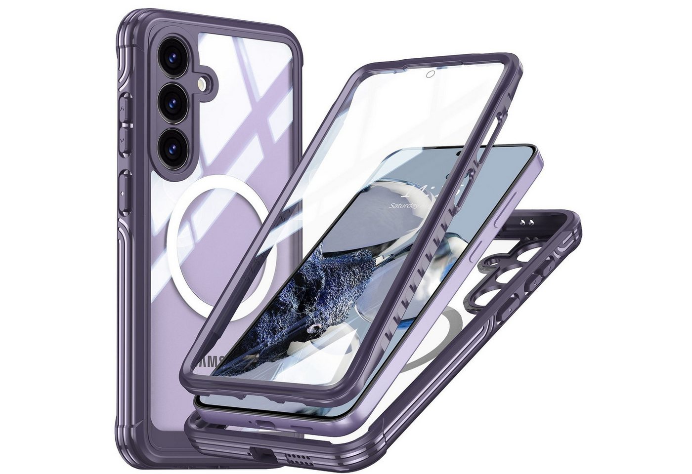 Wigento Handyhülle Für Samsung Galaxy S25 Plus MagSafe Full 360 Body Hybrid Bumper Lila, Full Body, MagSafe-Unterstützung, präzise Passform Wigento Handyhülle Für Samsung Galaxy S25 Plus MagSafe Full 360 Body Hybrid Bumper Lila, Full Body, MagSafe-Unterstützung, präzise Passform von Wigento