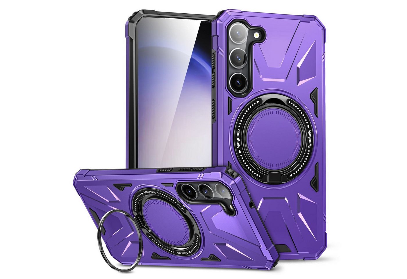 Wigento Handyhülle Für Samsung Galaxy S25 Plus MagSafe Schock Magnet Ring Hülle Lila, MagSafe-fähig, stoßfest, integrierter Ringhalter Wigento Handyhülle Für Samsung Galaxy S25 Plus MagSafe Schock Magnet Ring Hülle Lila, MagSafe-fähig, stoßfest, integrierter Ringhalter von Wigento