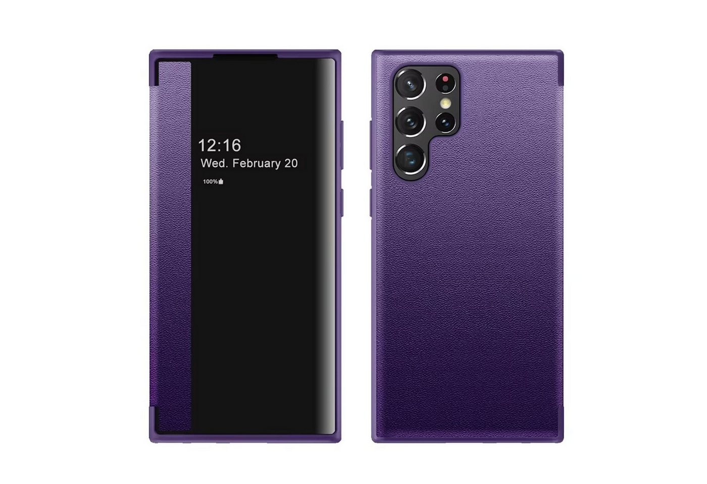 Wigento Handyhülle Für Samsung Galaxy S25 Ultra 5G Mirror View Smart Cover Hülle Lila, Spiegelansicht, Sichtfenster, Kratzschutz Wigento Handyhülle Für Samsung Galaxy S25 Ultra 5G Mirror View Smart Cover Hülle Lila, Spiegelansicht, Sichtfenster, Kratzschutz von Wigento