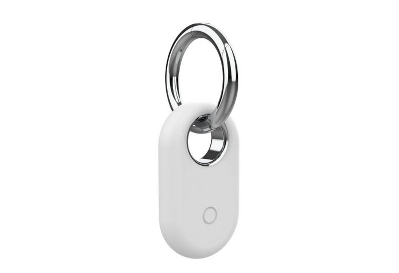 Wigento Handyhülle Für Samsung Galaxy SmartTag 2 Silikon Hülle Cover mit Anhänger Weiß von Wigento