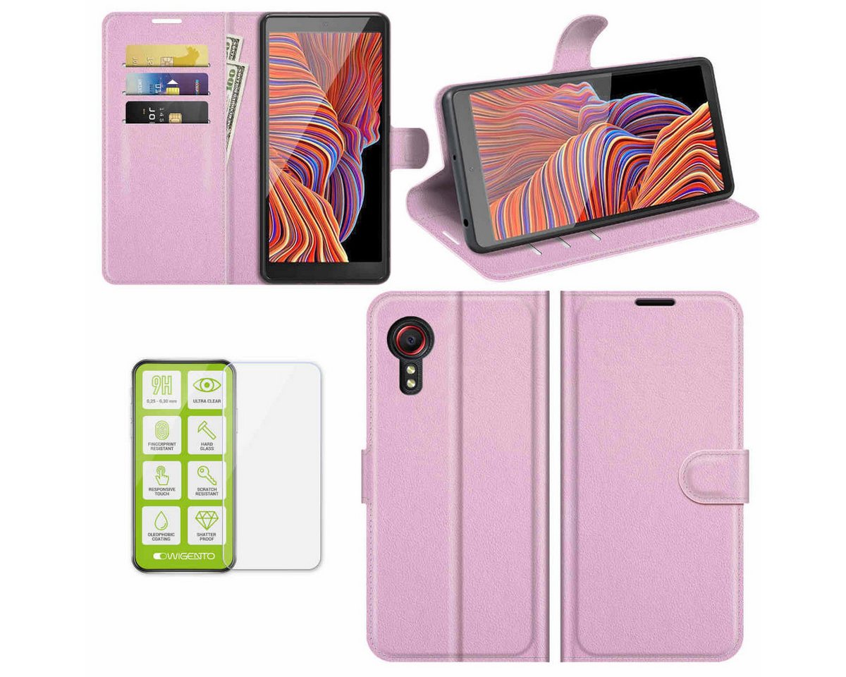 Wigento Handyhülle Für Samsung Galaxy Xcover 5 Handy Tasche Wallet Schutz Hülle Case Etui von Wigento