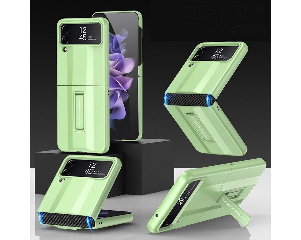 Wigento Handyhülle Für Samsung Galaxy Z Flip4 5G All-Inclusive Kunststoff Silikon Cover Handy Tasche Hülle Etuis H-Grün von Wigento