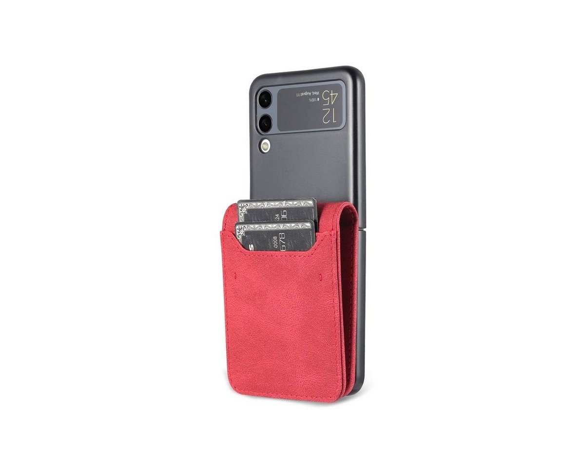 Wigento Handyhülle Für Samsung Galaxy Z Flip4 5G Kunstleder / Kunststoff Handy Tasche Hülle Etuis Rot von Wigento