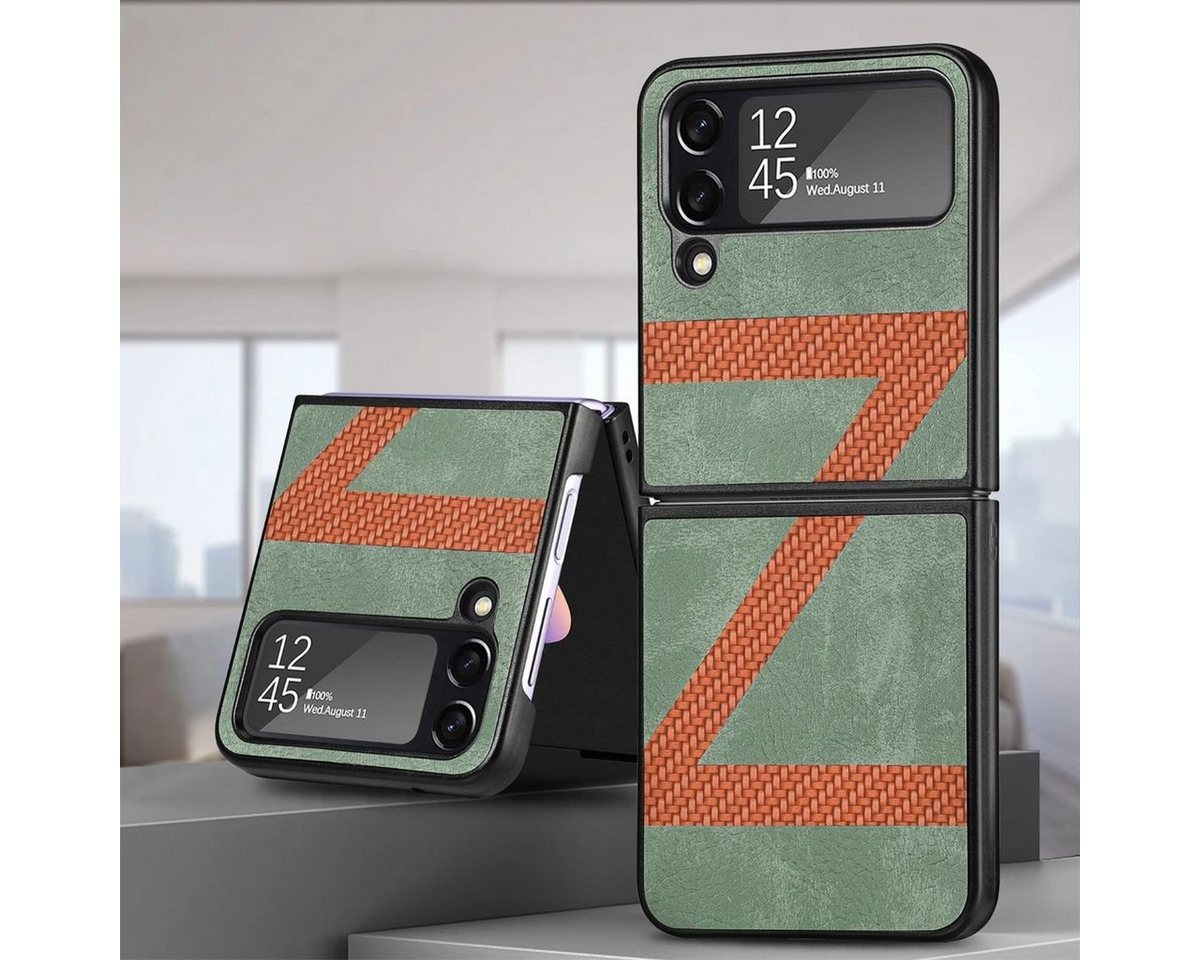 Wigento Handyhülle Für Samsung Galaxy Z Flip4 5G Kunstleder / Kunststoff Z-Muster Struktur Handy Tasche Hülle Etuis Grün Wigento Handyhülle Für Samsung Galaxy Z Flip4 5G Kunstleder / Kunststoff Z-Muster Struktur Handy Tasche Hülle Etuis Grün von Wigento