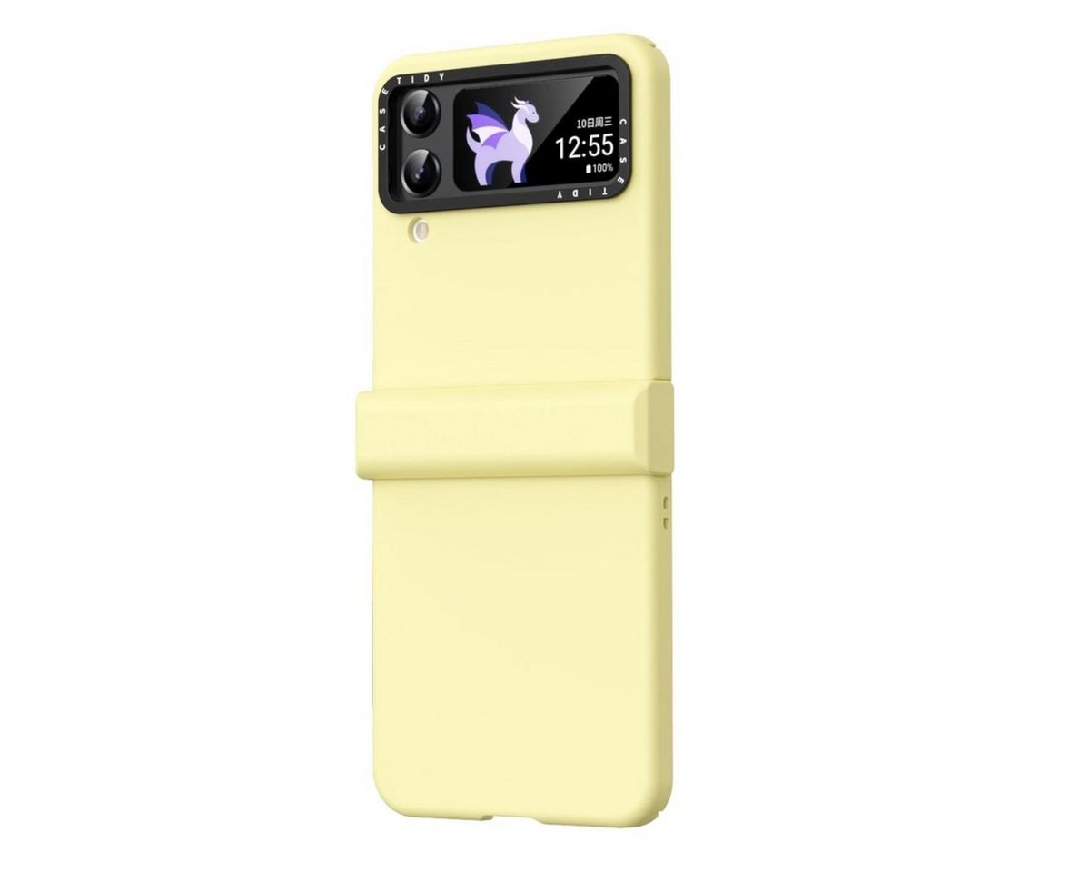 Wigento Handyhülle Für Samsung Galaxy Z Flip4 Handyhülle Gelb Schutz Cover Handy Tasche von Wigento