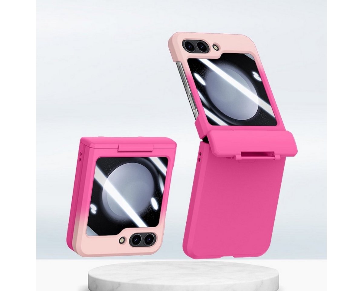 Wigento Handyhülle Für Samsung Galaxy Z Flip5 5G Skin Feel Folding Case Rosa / Pink von Wigento