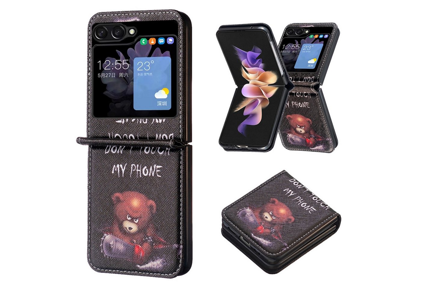 Wigento Handyhülle Für Samsung Galaxy Z Flip5 Kunstleder Handy Tasche Book Motiv 6 Case Wigento Handyhülle Für Samsung Galaxy Z Flip5 Kunstleder Handy Tasche Book Motiv 6 Case von Wigento