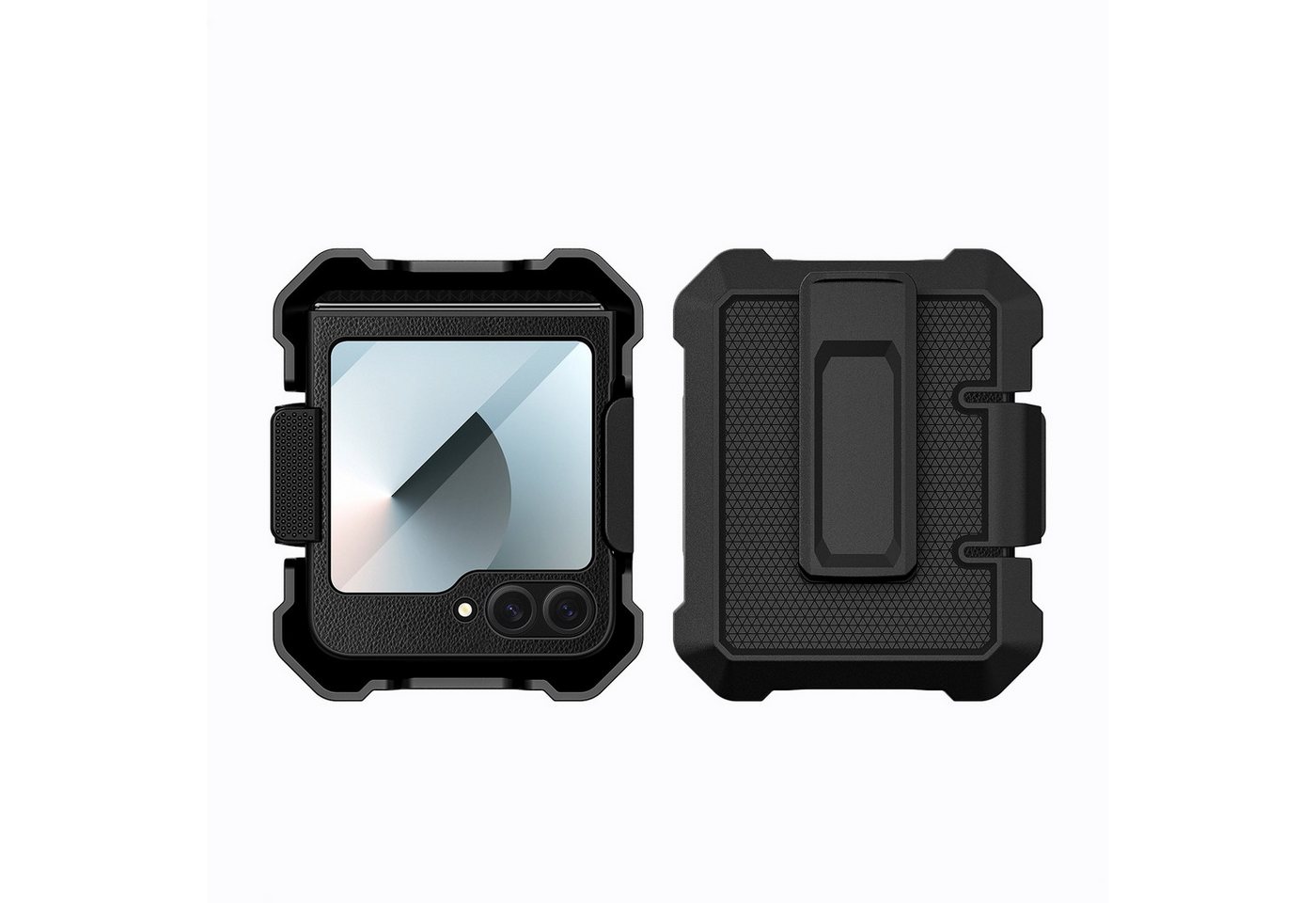 Wigento Handyhülle Für Samsung Galaxy Z Flip6 Hybrid Kunst Leder Handy Hülle mit Rückclip, Hybrid PU Leder Hülle mit Rückclip und integrierter Schutzfolie Wigento Handyhülle Für Samsung Galaxy Z Flip6 Hybrid Kunst Leder Handy Hülle mit Rückclip, Hybrid PU Leder Hülle mit Rückclip und integrierter Schutzfolie von Wigento