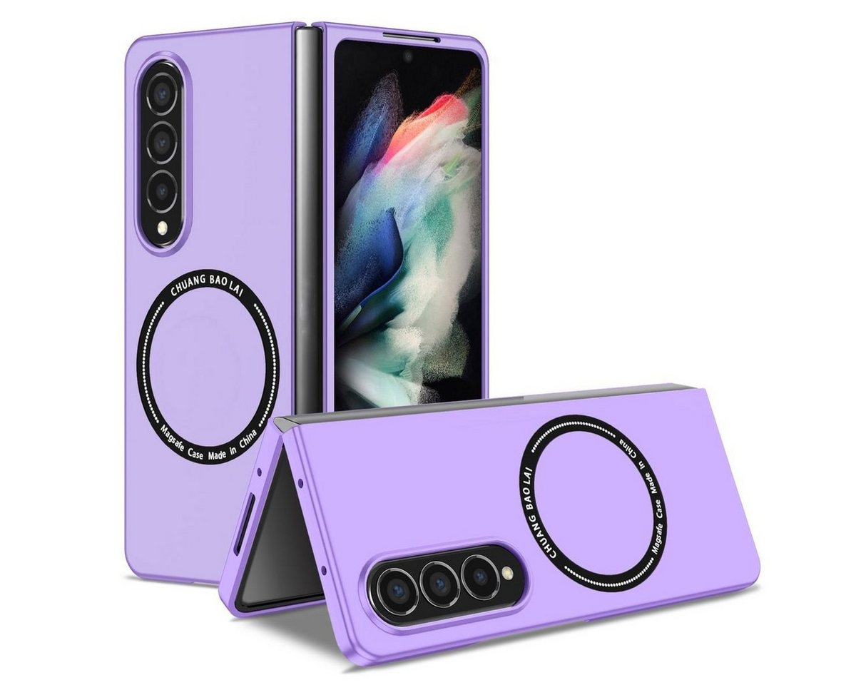 Wigento Handyhülle Für Samsung Galaxy Z Fold4 5G Magnet Magsafe Design Handy Tasche Hülle Etuis Lila Wigento Handyhülle Für Samsung Galaxy Z Fold4 5G Magnet Magsafe Design Handy Tasche Hülle Etuis Lila von Wigento