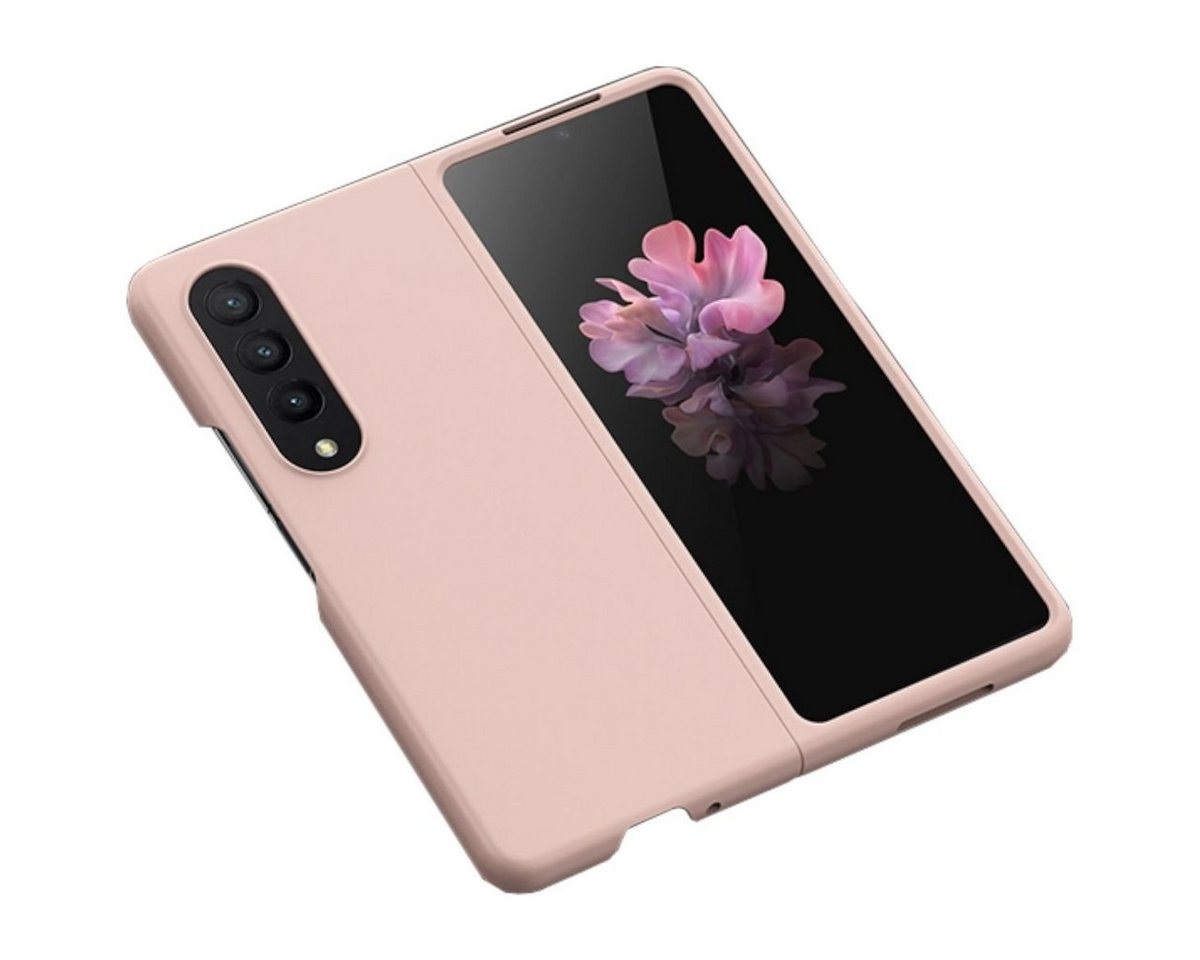 Wigento Handyhülle Für Samsung Galaxy Z Fold4 Silikoncase TPU Skin Rosa Etui Handy Tasche von Wigento