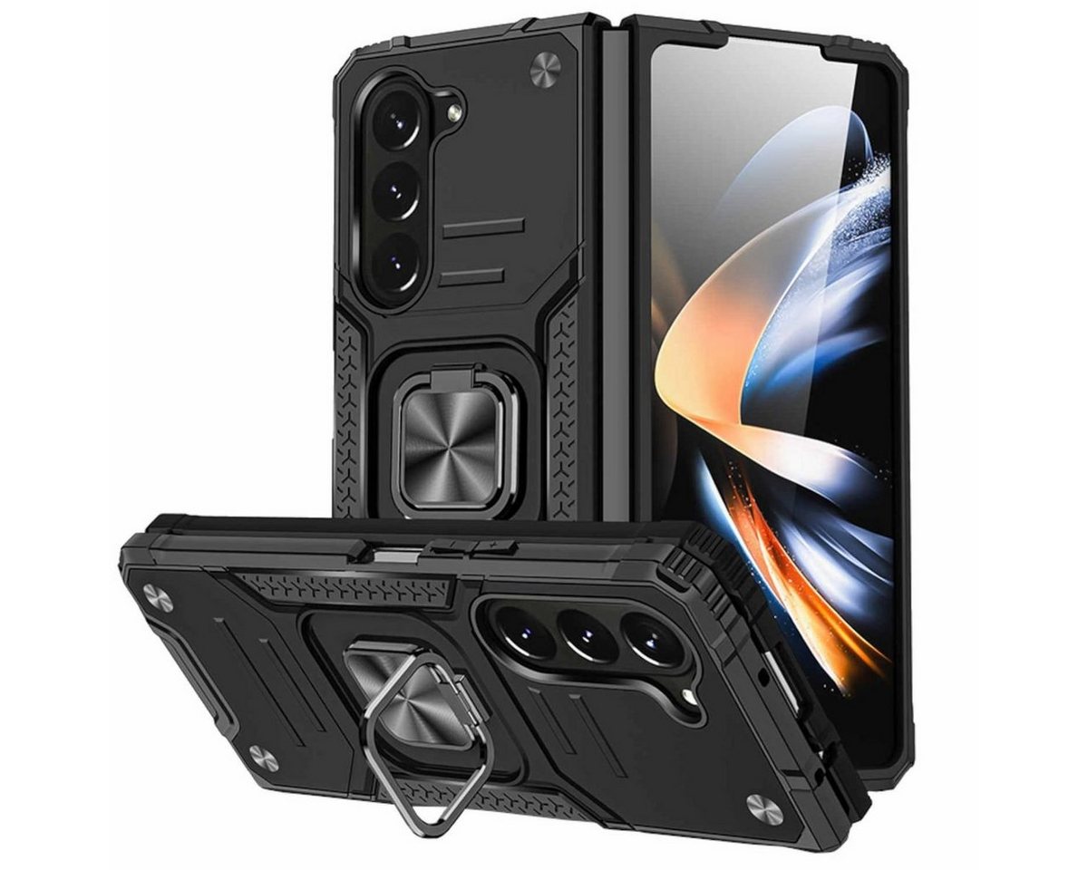 Wigento Handyhülle Für Samsung Galaxy Z Fold5 5G Armor Magnet Ring Cover Handy Hülle Case Wigento Handyhülle Für Samsung Galaxy Z Fold5 5G Armor Magnet Ring Cover Handy Hülle Case von Wigento