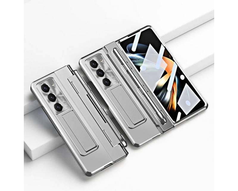 Wigento Handyhülle Für Samsung Galaxy Z Fold5 5G Hülle mit Stand- Stifthalterung u. Stift von Wigento