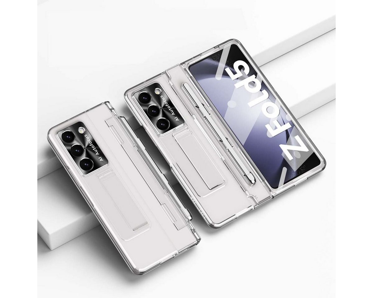 Wigento Handyhülle Für Samsung Galaxy Z Fold5 5G Hülle mit Stand- Stifthalterung u. Stift von Wigento