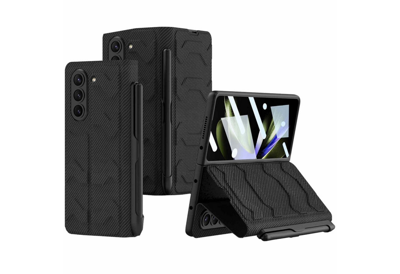 Wigento Handyhülle Für Samsung Galaxy Z Fold5 stoßfeste Kunstleder Hülle Stifthalterung Wigento Handyhülle Für Samsung Galaxy Z Fold5 stoßfeste Kunstleder Hülle Stifthalterung von Wigento