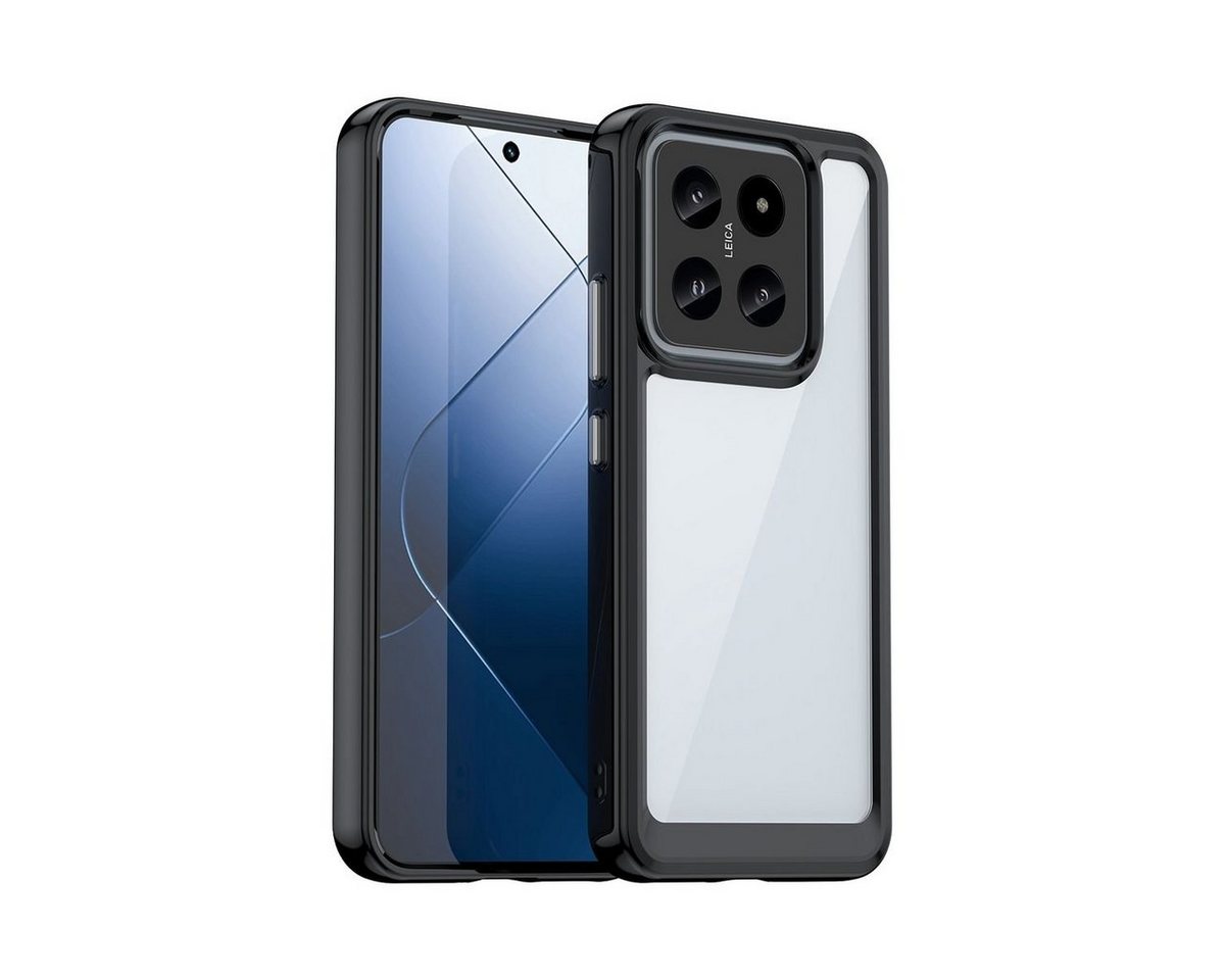 Wigento Handyhülle Für Xiaomi 14 TPU / Acryl Schutz Handy Hülle Case Cover Schwarz von Wigento